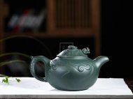 《云龍》宜興紫砂壺高級工藝美術(shù)師手工民國綠泡茶壺魚(yú)化龍茶具