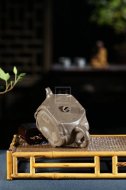 《幽竹》宜興紫砂壺純全手工名家大師優(yōu)質(zhì)青灰泥家用泡茶器花器