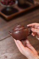 《鏡圓》宜興紫砂壺實(shí)力派名家手工文革紫泥