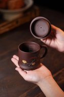 《雀竹杯》宜興紫砂壺實(shí)力派名家手工黃龍山紫泥泡茶壺茶具