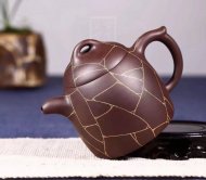 《金絲秦權》宜興紫砂壺工藝美術(shù)師手工紫泥泡茶壺秦權茶具