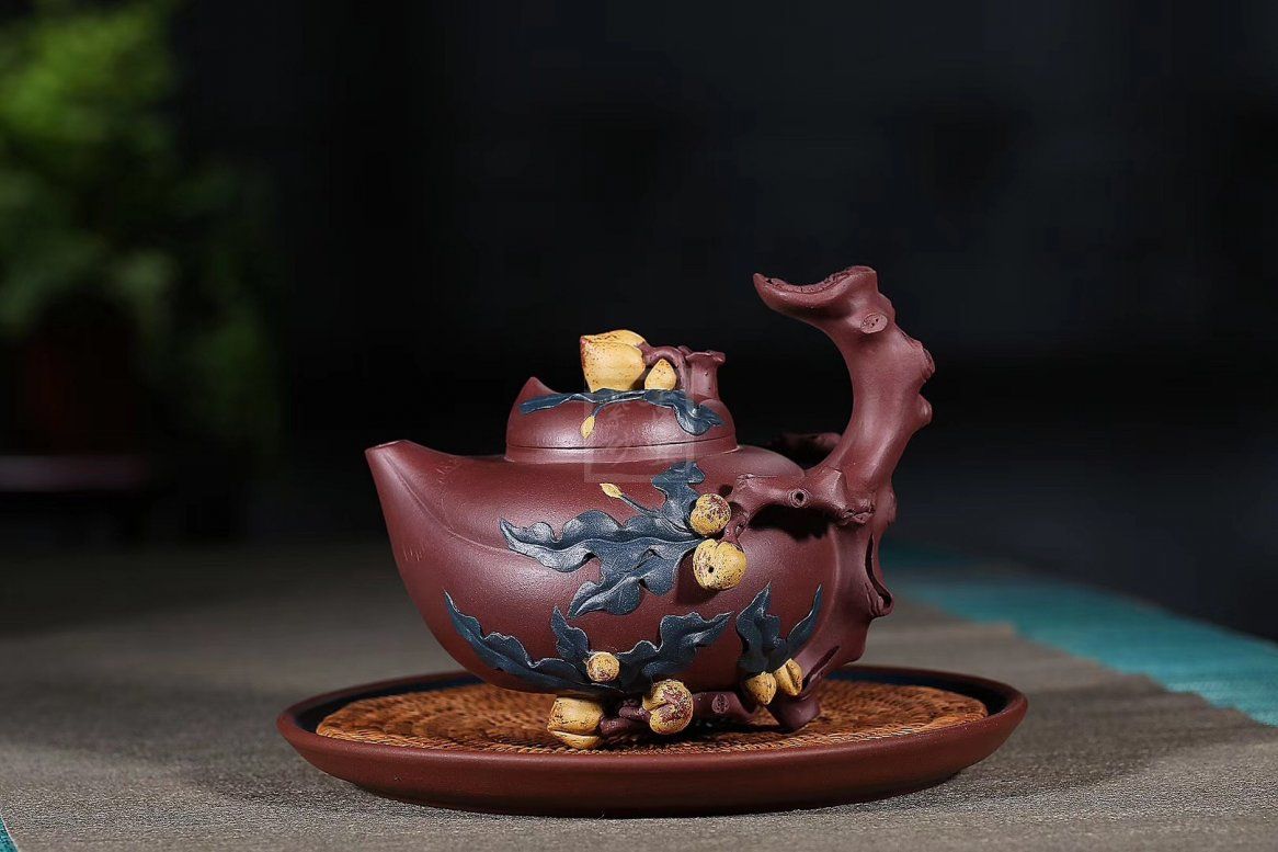 《多子多?！芬伺d紫砂壺高級工藝美術(shù)師純手工底槽青中壺茶具泡茶壺創(chuàng  )新壺