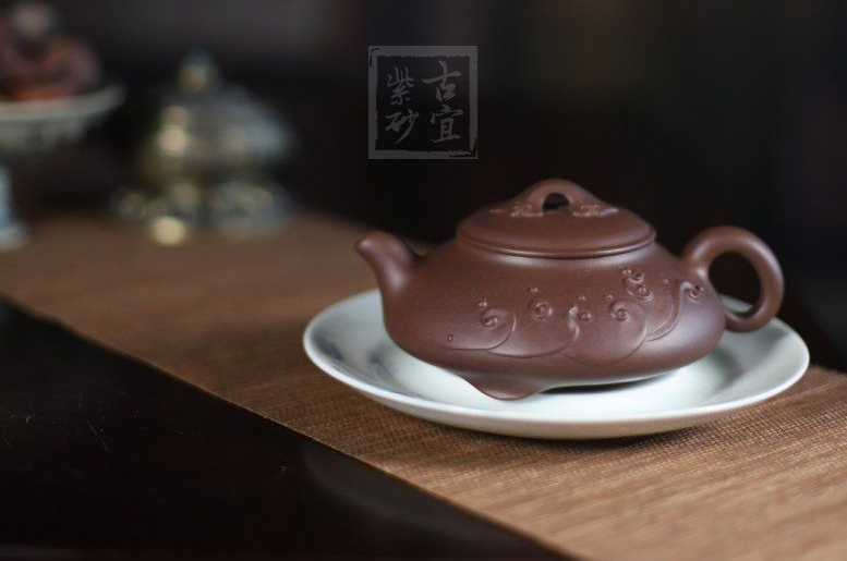 《碧浪》宜興純手工創(chuàng  )新壺紫砂壺紫泥茶壺茶具