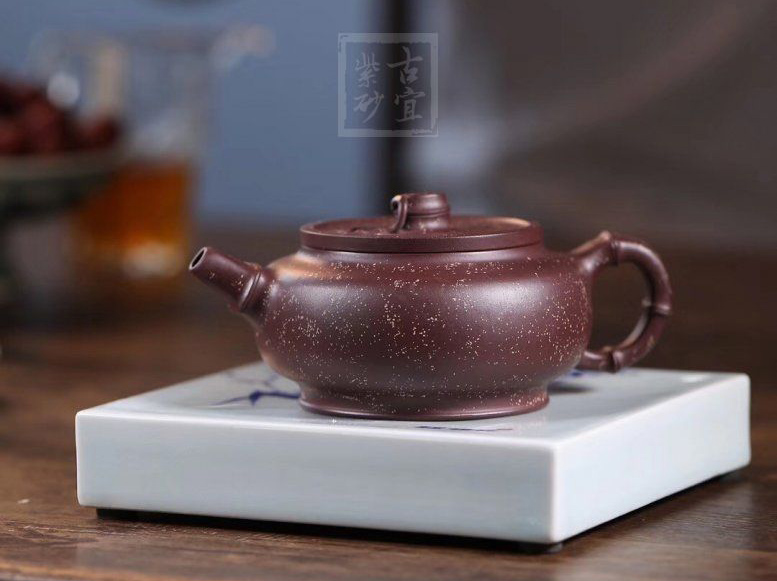 《金砂竹韻》宜興紫砂壺純手工底槽青，段泥泡茶壺